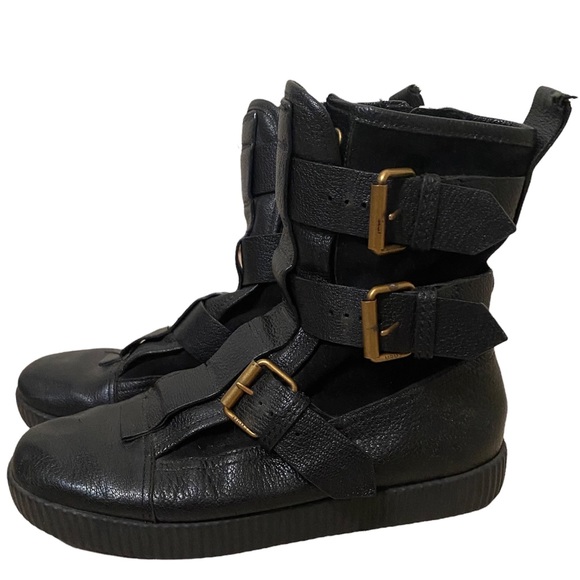 Marc Jacob 3 Buckle Leather Boots With Zipper Size 36.5 - Picture 2 of 5